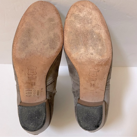 Isabel Marant Dicker Taupe Gray Suede Western Ankle Booties Size EU 38/US 8 - Picture 14 of 14